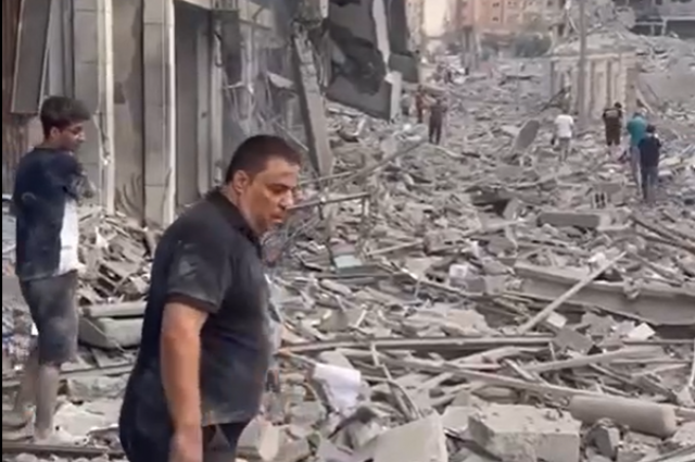 В Сеть попали кадры разрушительных последствий обстрелов в центре Газы